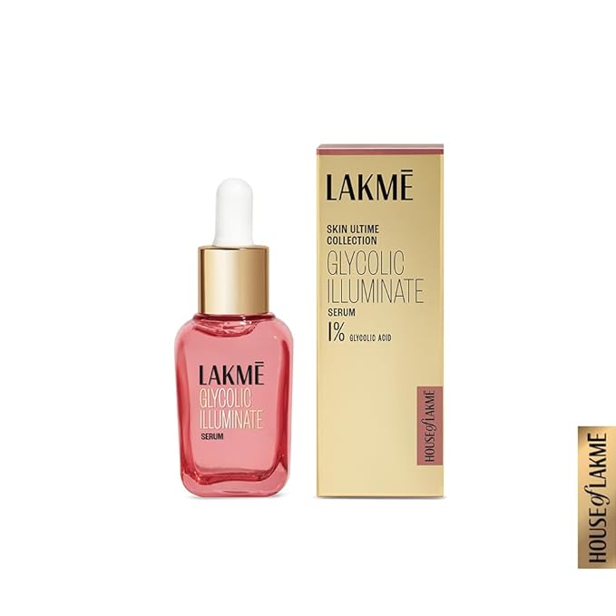 LAKMÉ Illuminate 1% Glycolic Acid Face Serum for Dullness, Improves Skin Texture, 15ml