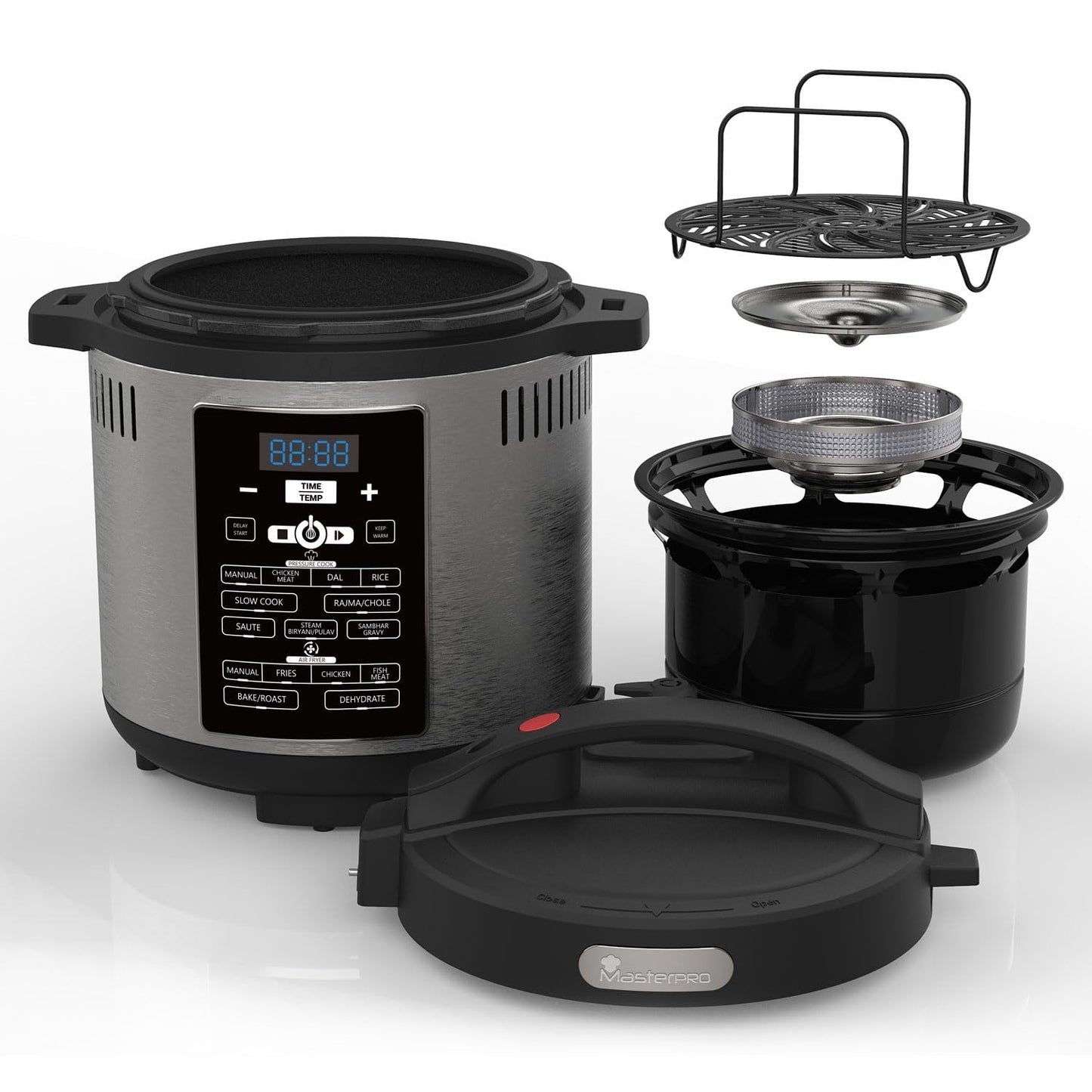 Bergner MasterPro Frycook 1500W 6L Multi-Functional Pressure Cooker Air Fryer