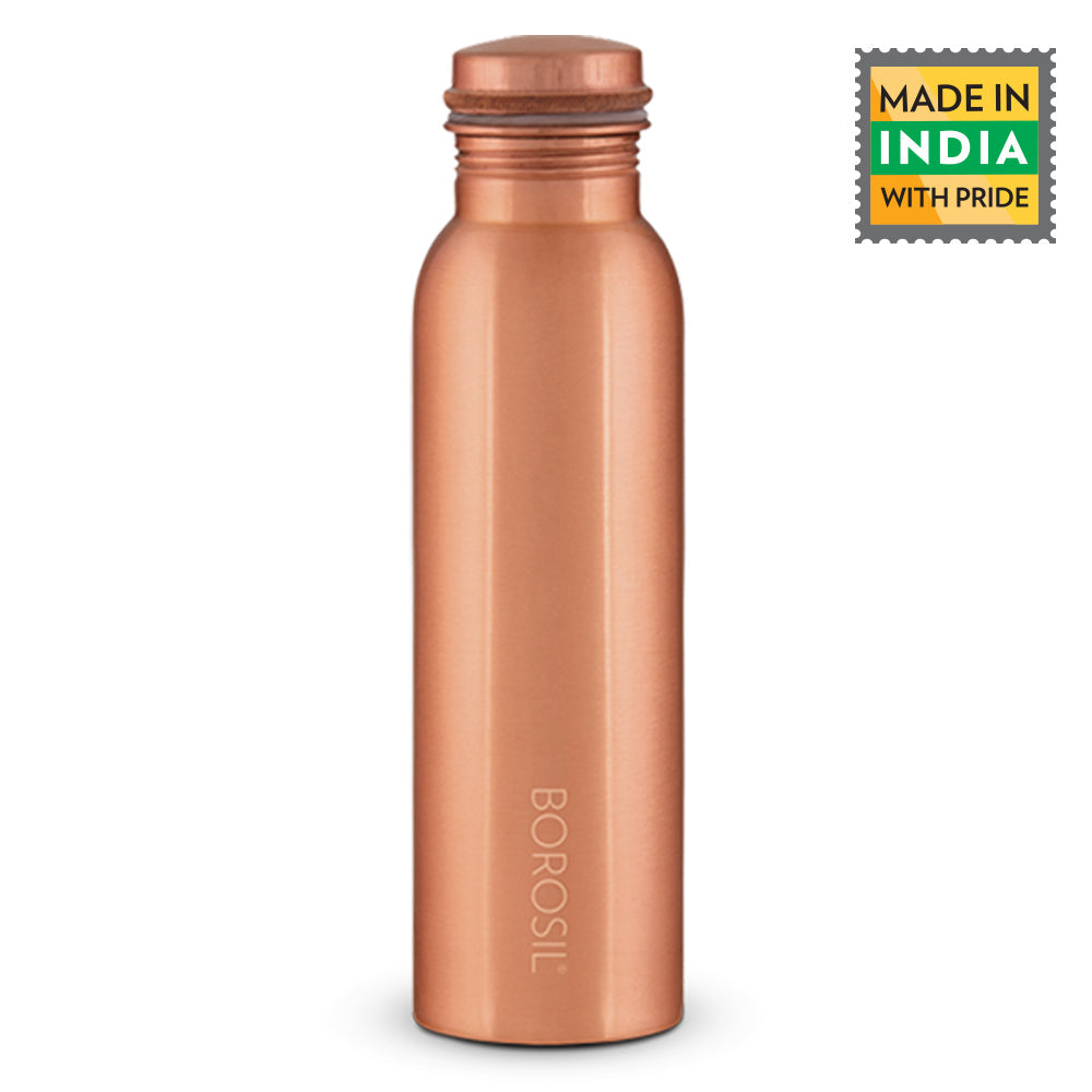 Borosil Pure Copper Leakproof Ayurvedic Water Bottle 1 Litre Capacity