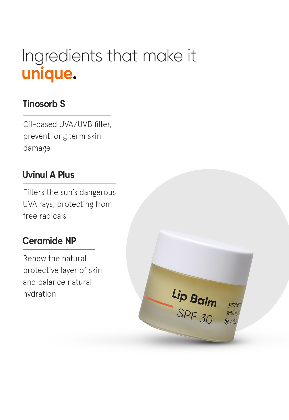 Minimalist Lip Balm SPF 30 Nourishing Sun Protection for Lips