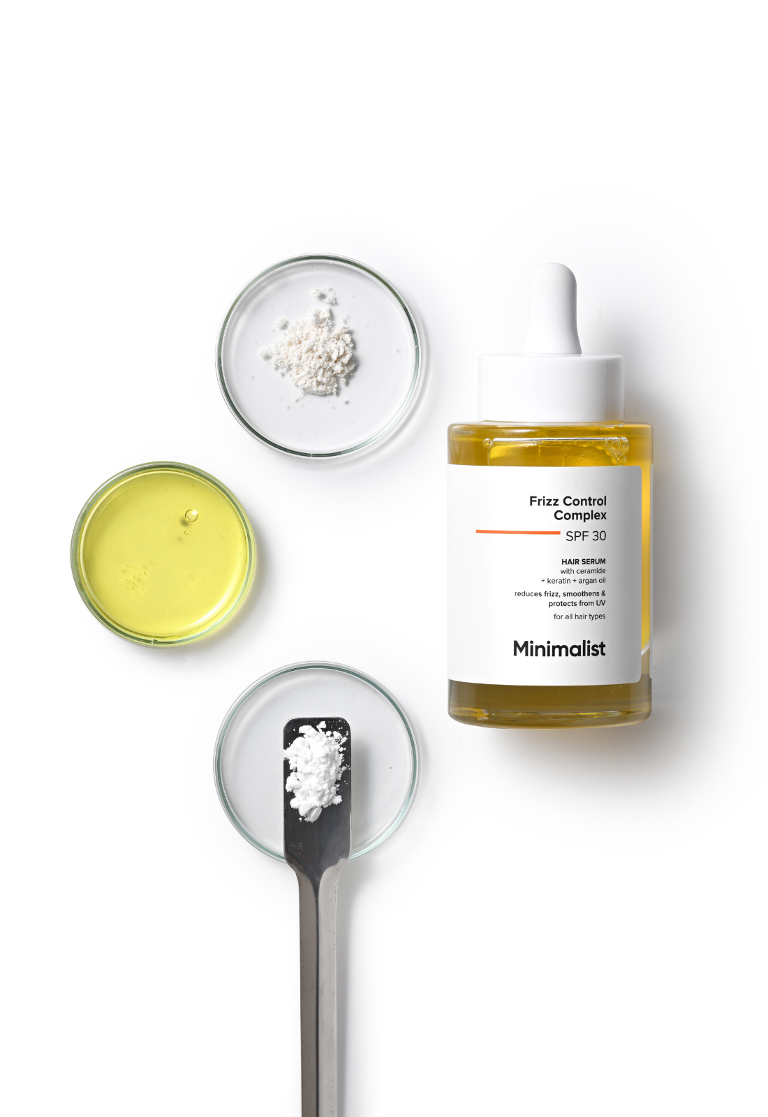 Minimalist Frizz Control Hair Serum with SPF 30 for Shine