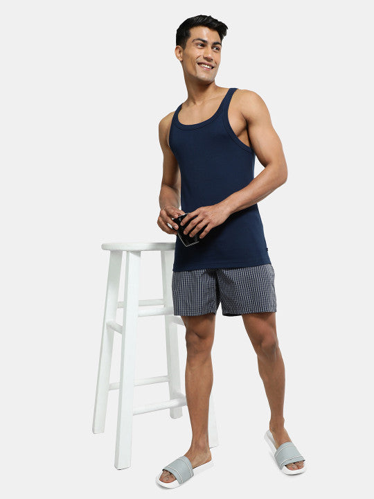 Jockey Men's Navy Blue Pure Cotton Modern Fit Innerwear Vest