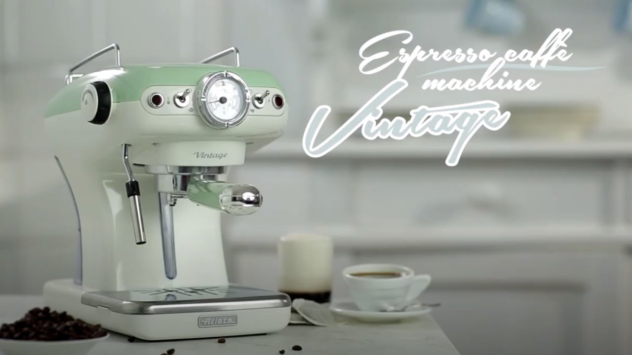 Ariete Vintage Espresso Coffee Machine Green, 15 Bar Pump, Maxi-Cappuccino Device