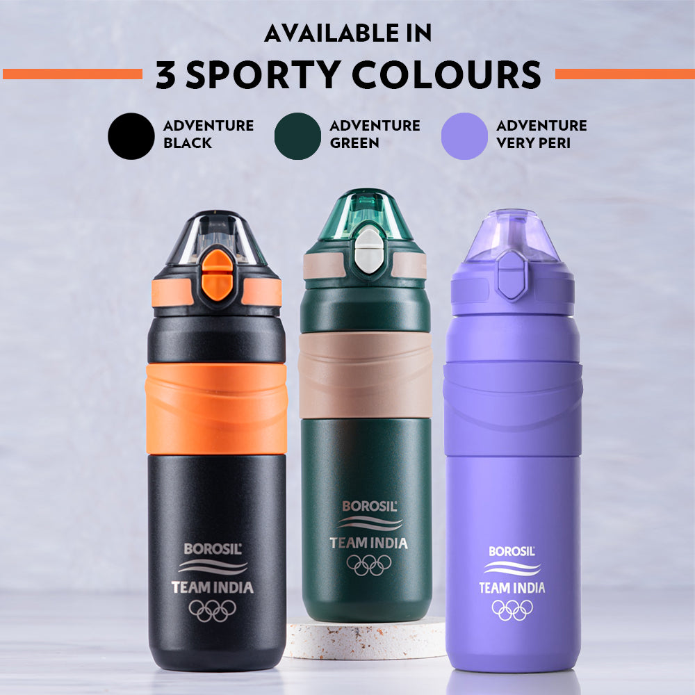 Borosil Adventure Veri Peri Stainless Steel Vacuum Insulated Water Bottle