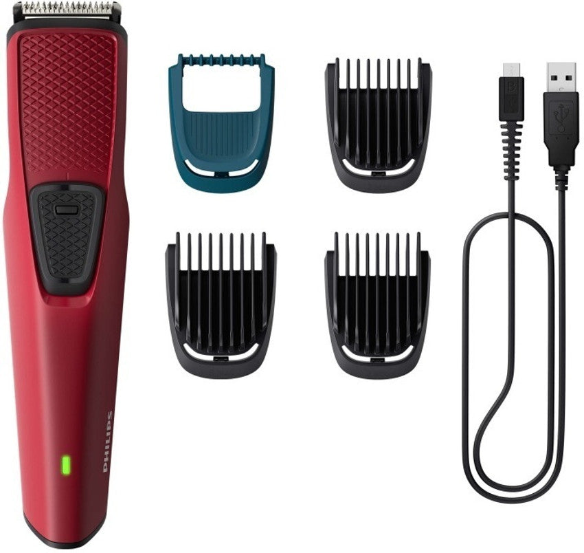 Philips BT1235/18 Cordless Rechargeable Beard Trimmer for Men Maroon