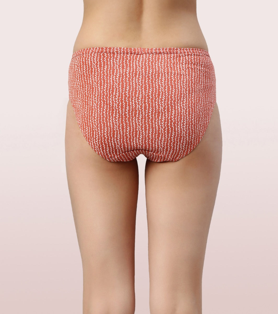 Enamor Chic Cotton Mid-Waist Hipster Panty 3-Pack with Antimicrobial Stain Release