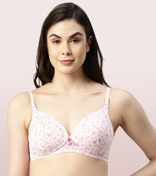 Enamor Vanish Curve Neckline Padded Wirefree High-Coverage T-Shirt Bra for Women