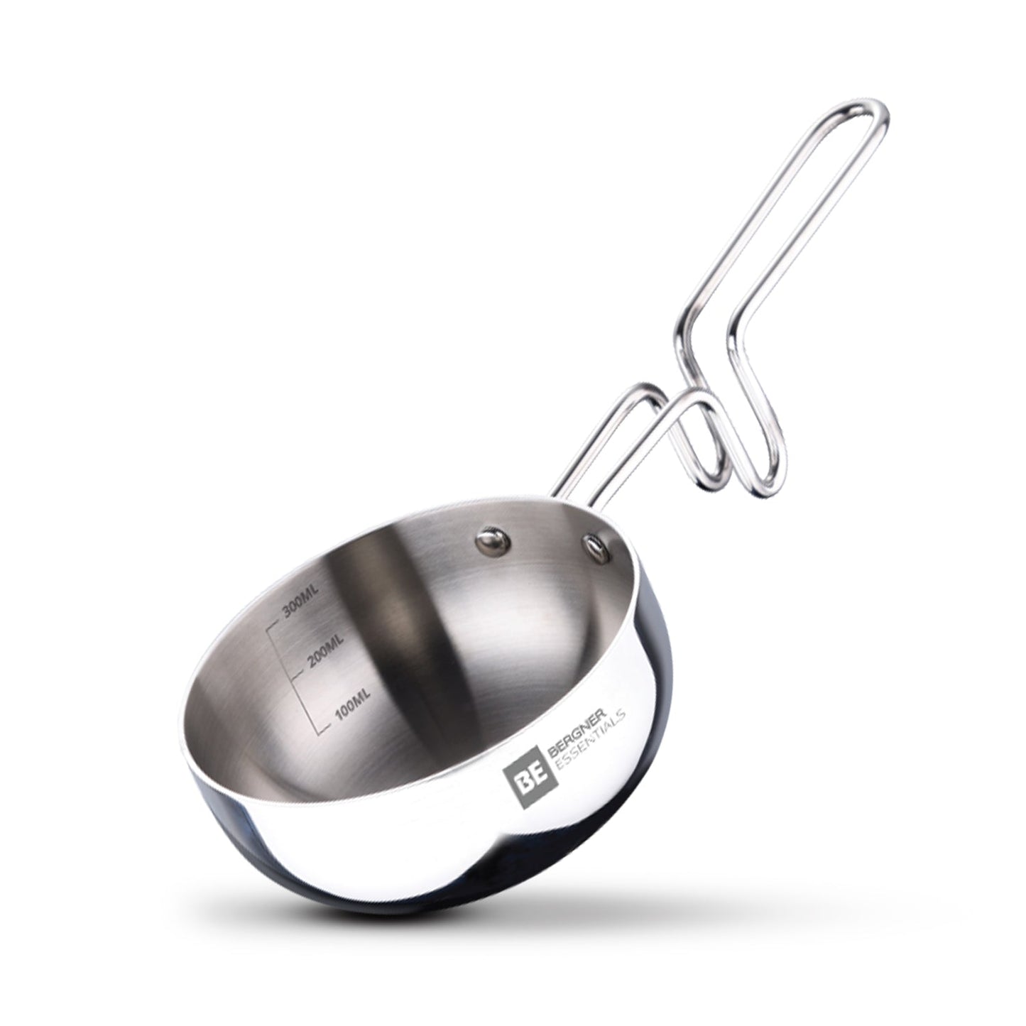 BE Essentials Tri-Ply Stainless Steel Tadka Pan, 10cm, 300ml, Induction Ready