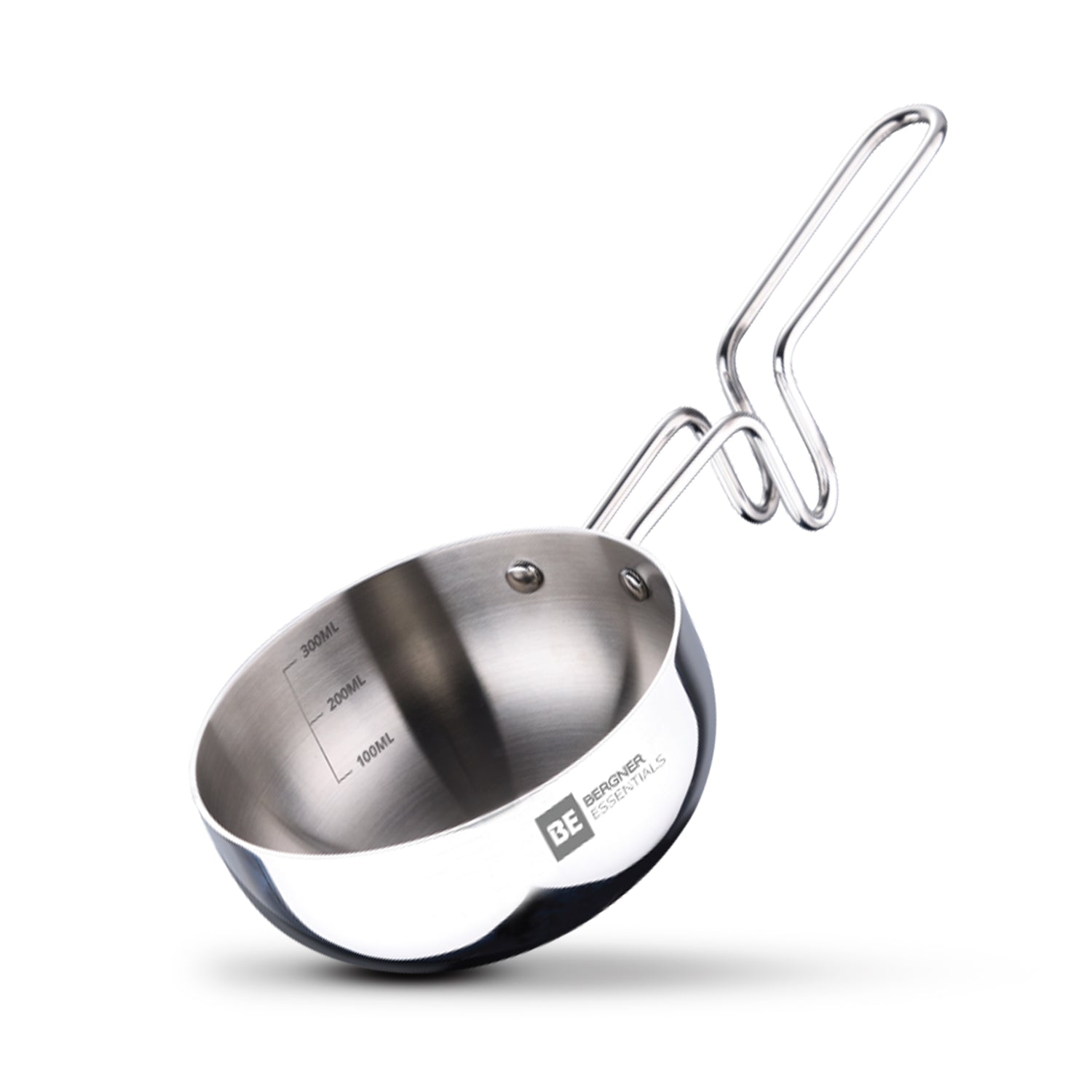 BE Essentials Tri-Ply Stainless Steel Tadka Pan, 10cm, 300ml, Induction Ready