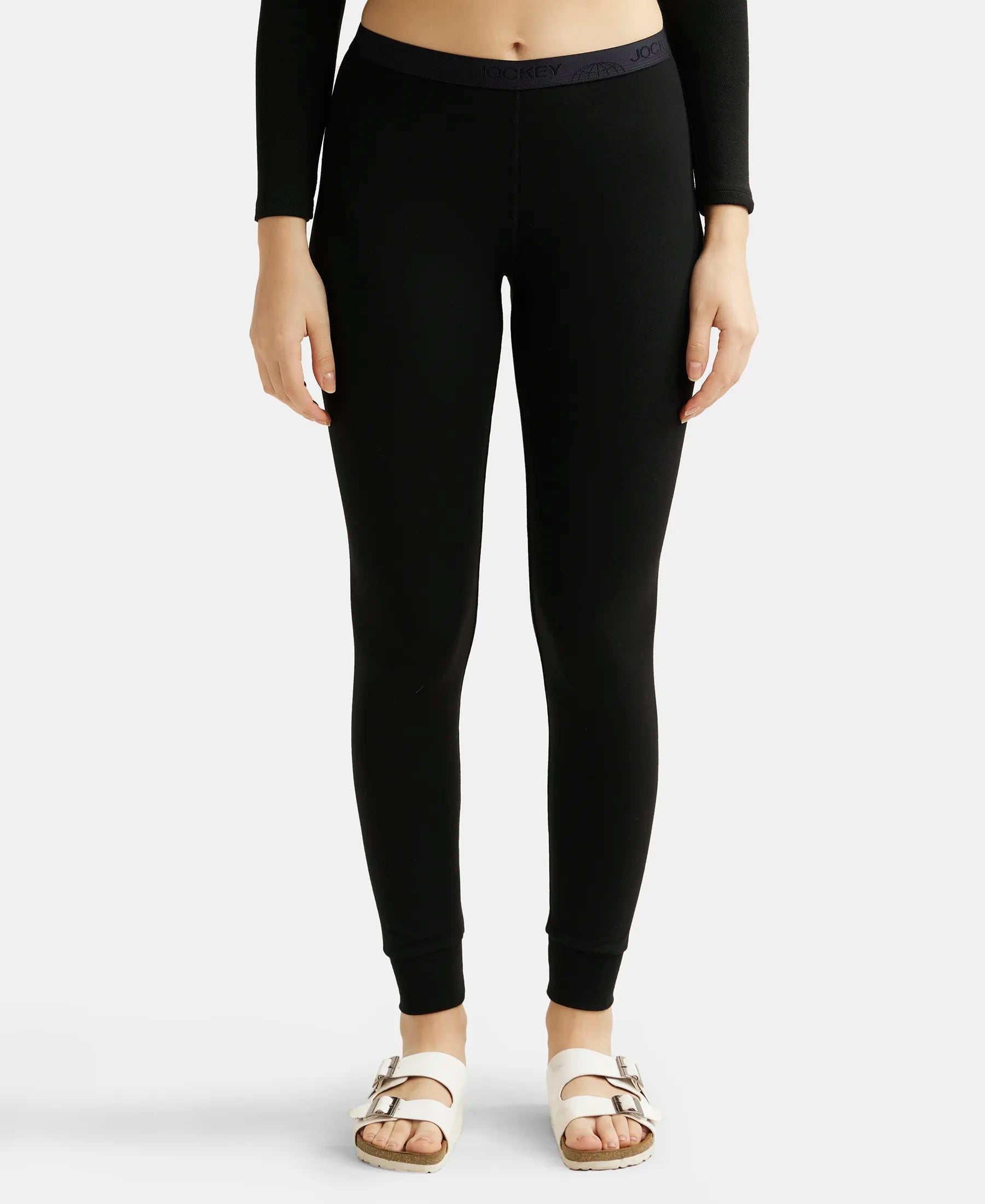 Black Soft Touch Microfiber Elastane Stretch Leggings with StayWarm Technology