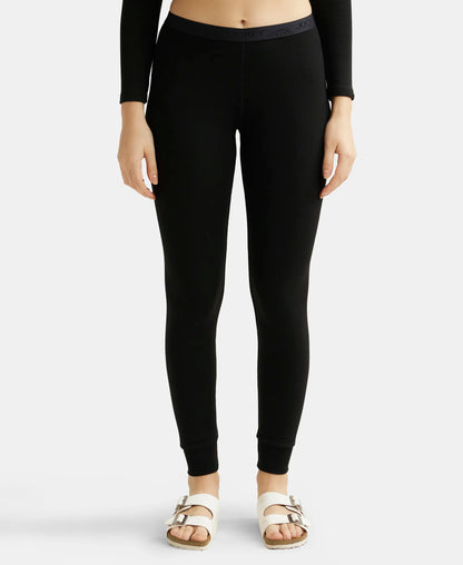 Black Soft Touch Microfiber Elastane Stretch Leggings with StayWarm Technology