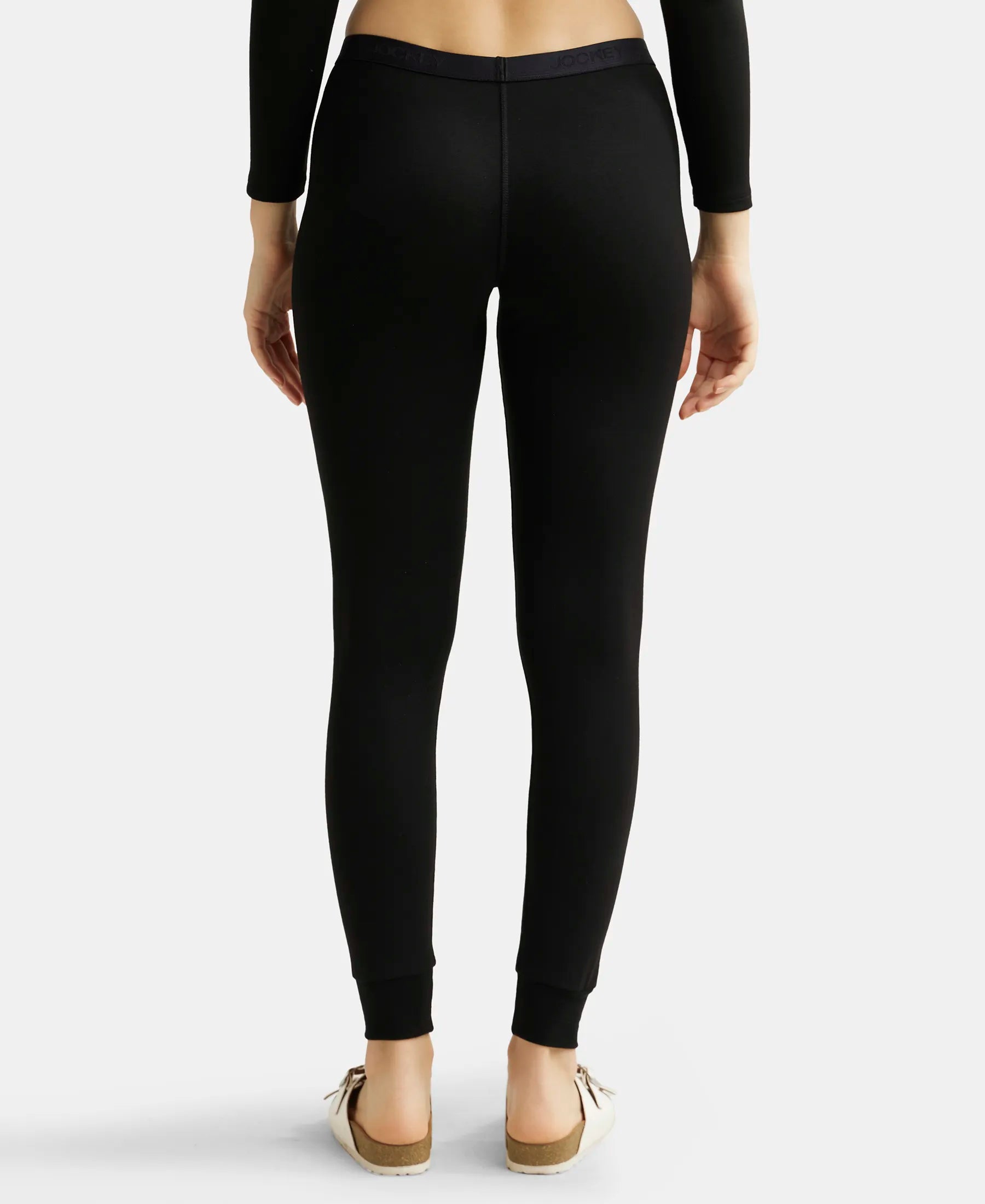 Black Soft Touch Microfiber Elastane Stretch Leggings with StayWarm Technology