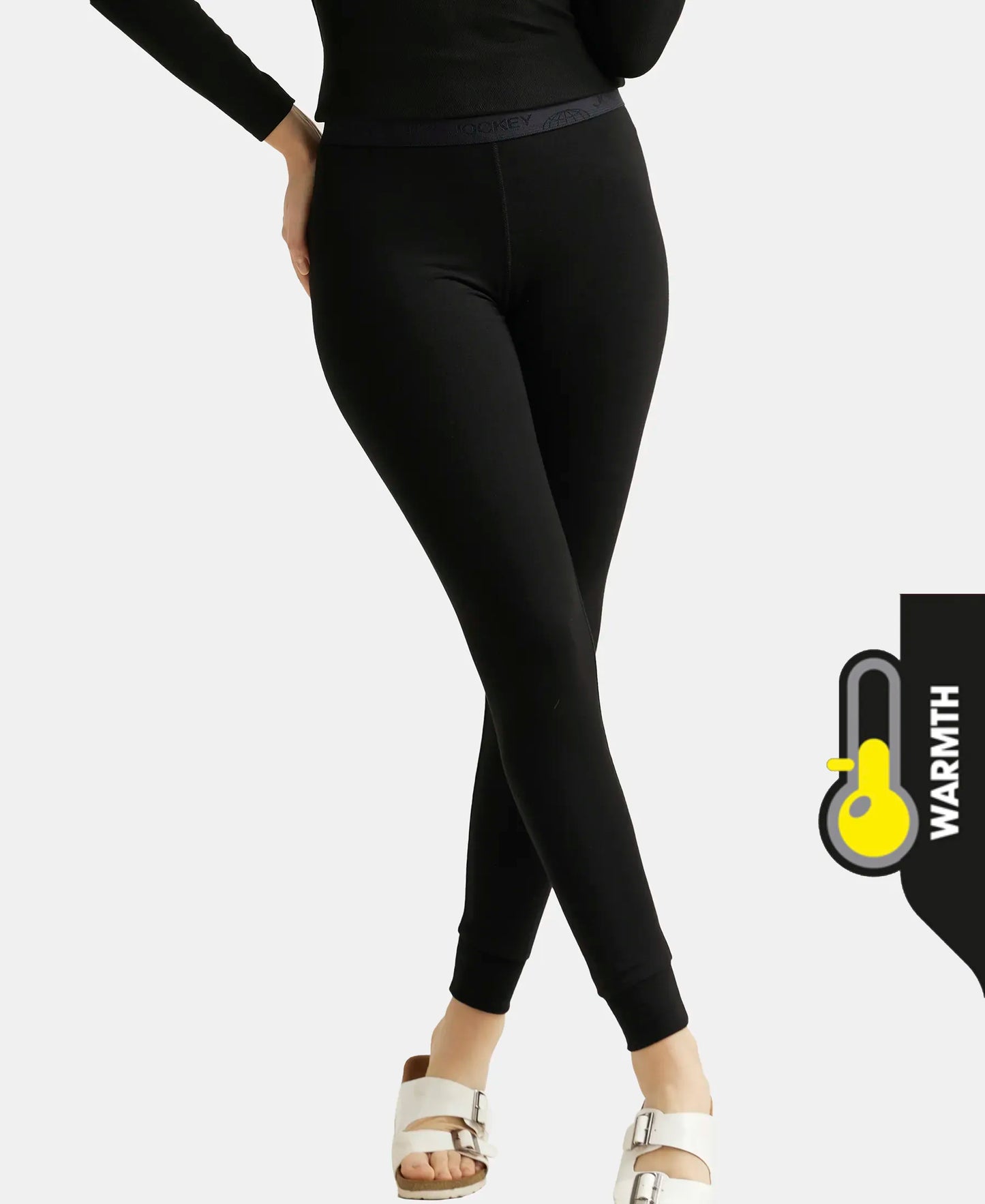 Black Soft Touch Microfiber Elastane Stretch Leggings with StayWarm Technology