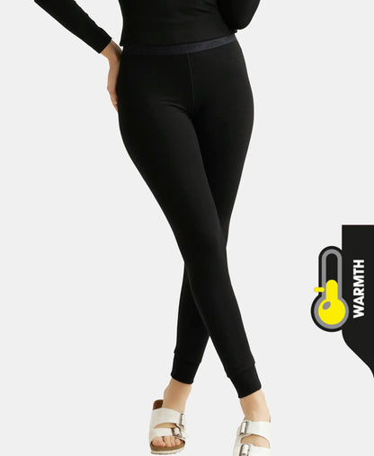 Black Soft Touch Microfiber Elastane Stretch Leggings with StayWarm Technology