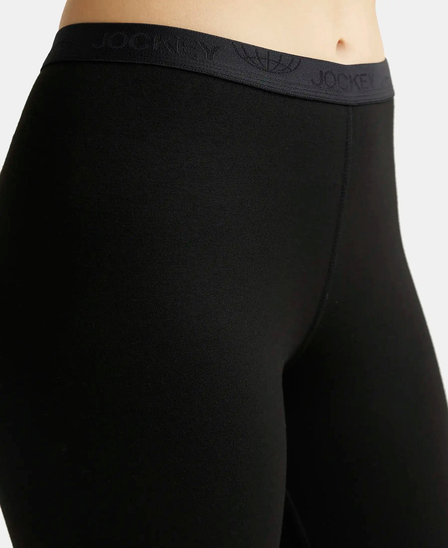 Black Soft Touch Microfiber Elastane Stretch Leggings with StayWarm Technology