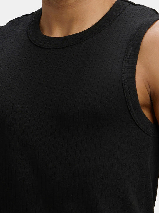 Jockey Men's Super Combed Cotton Ribbed Round Neck Muscle Regular Fit Vest 9930