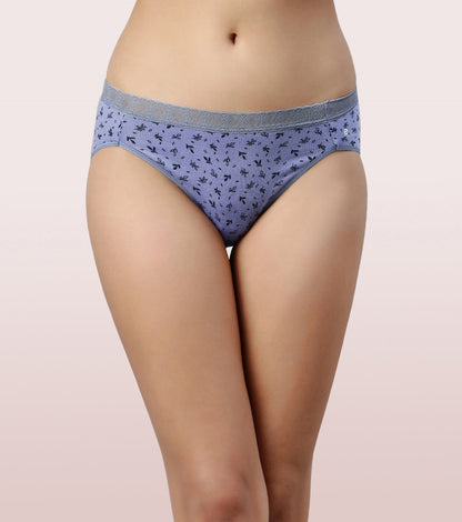 Enamor CH06 French Brief Hipster Panties - Antimicrobial Cotton Spandex, 2-Pack Assorted