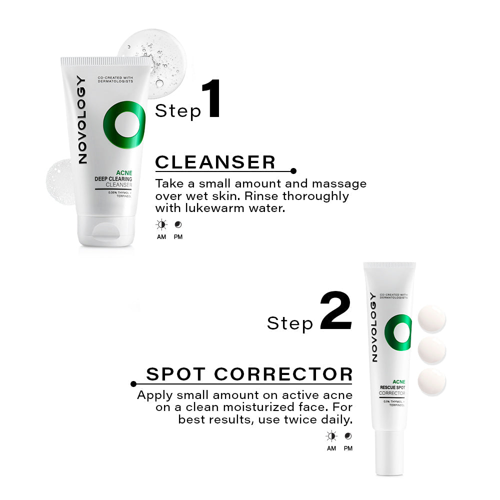 Novology Acne Spot Correction Kit with Cleanser and Gel