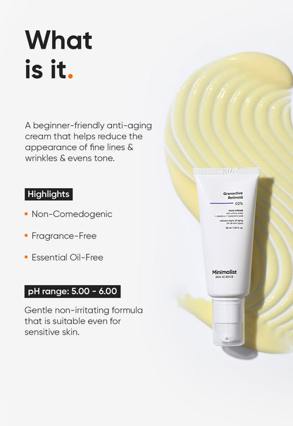Minimalist Granactive Retinoid 2% Anti-Aging Night Cream for Wrinkles