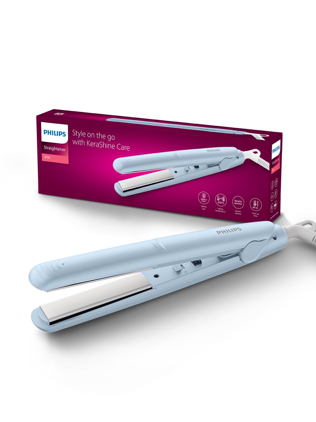 Philips SilkProtect Keratin Infused Travel Hair Straightener Light Blue