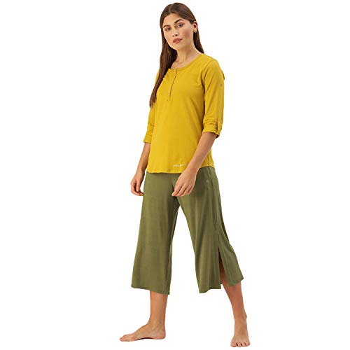 Enamor Women's Mid Rise Crop Length Slip-on Culotte - Relaxed Fit, Super Soft