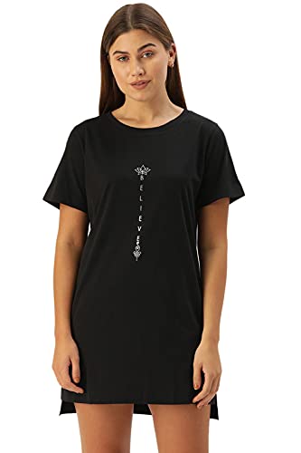 Enamor Essentials E061 Women's Cotton Tunic Tee Night Dress