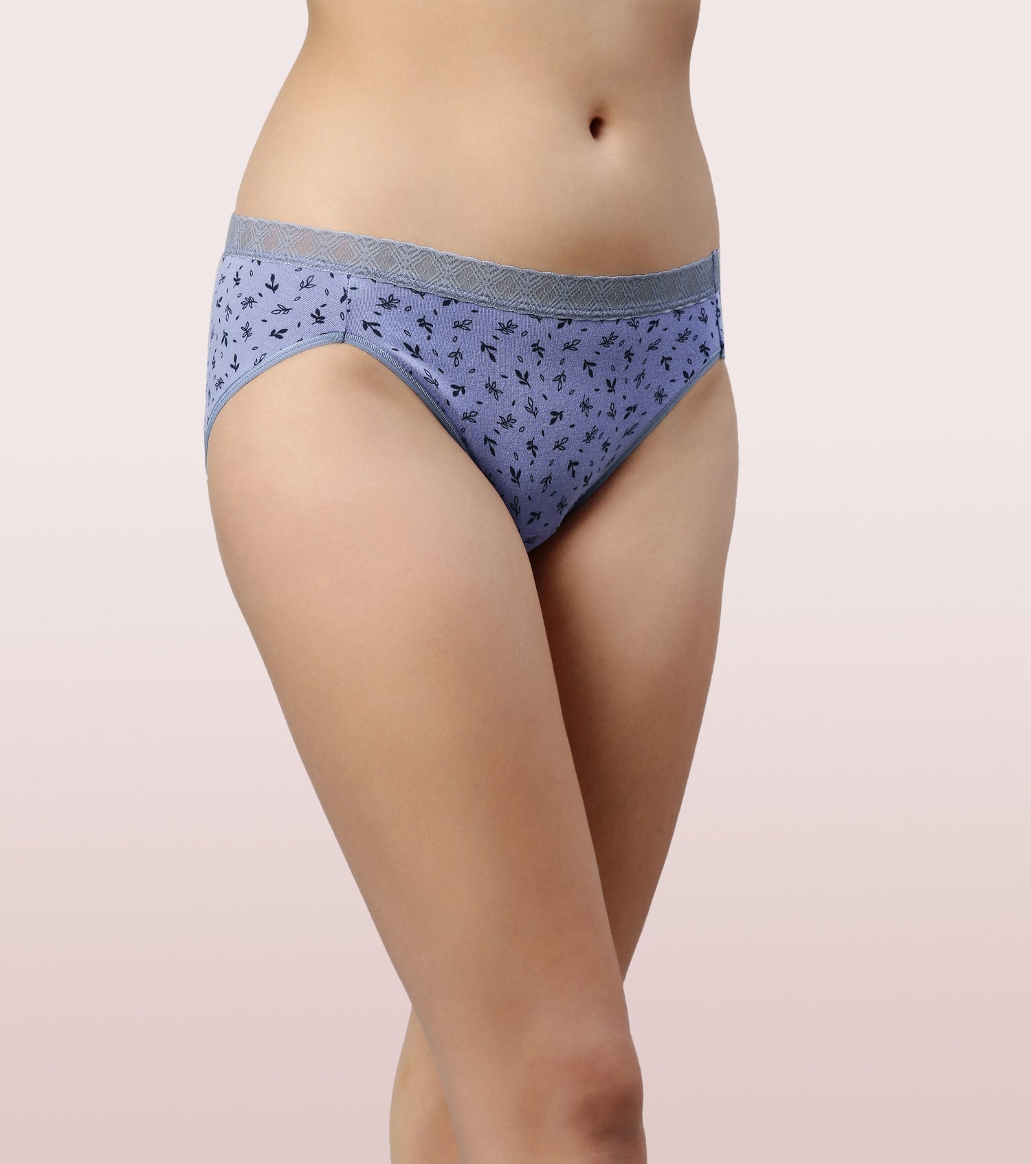 Enamor CH06 French Brief Hipster Panties - Antimicrobial Cotton Spandex, 2-Pack Assorted