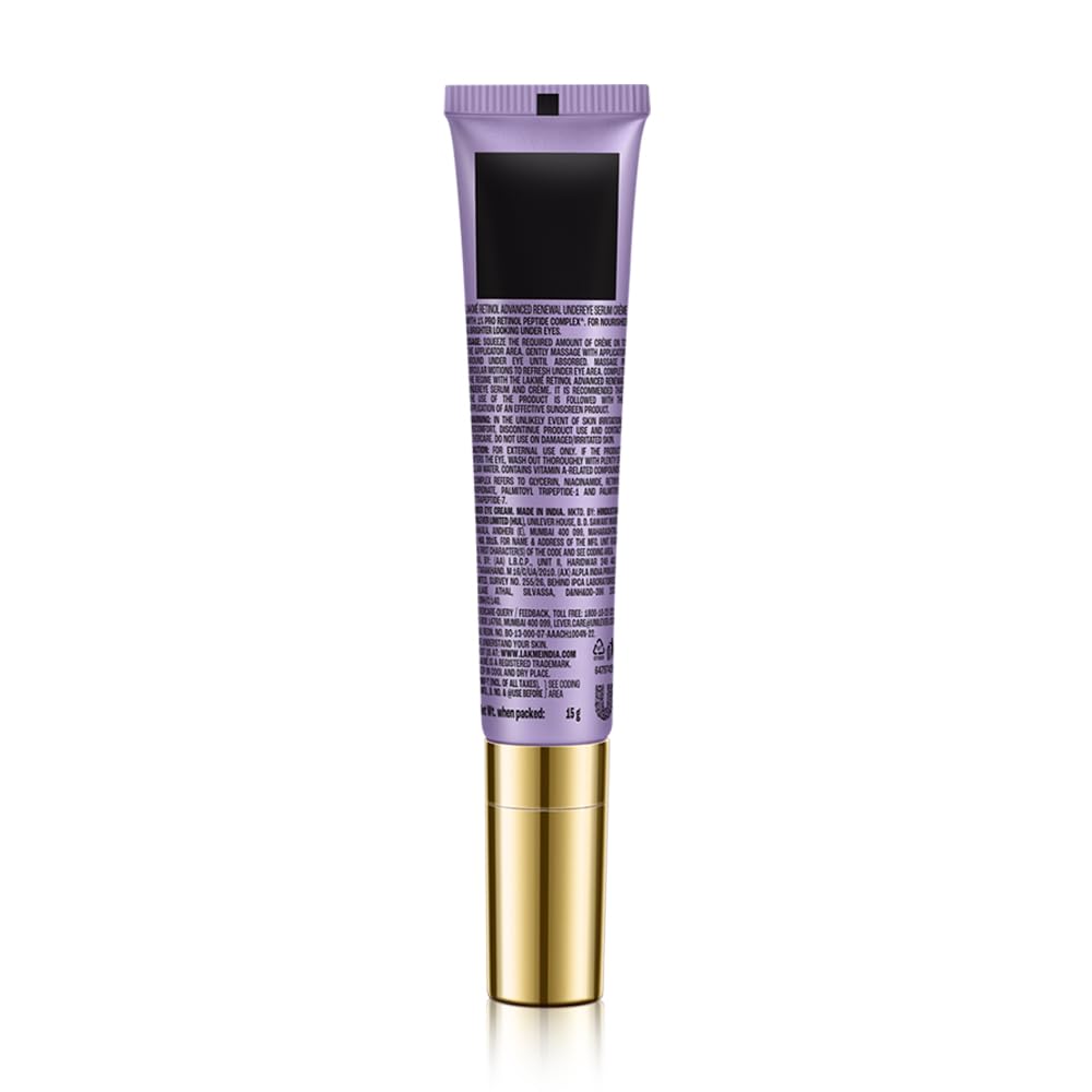 Lakme Retinol Advanced Renewal Under Eye Crème: Brighten, Tighten, Reduce Fine Lines