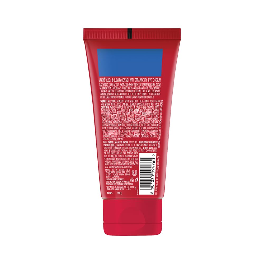 Lakmé Blush & Glow Hydrating Strawberry Facewash with Vitamin C