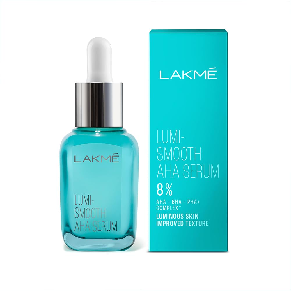 Lakme Lumi Smooth Serum: 8% AHA BHA PHA Complex for Luminous, Even Skin Texture