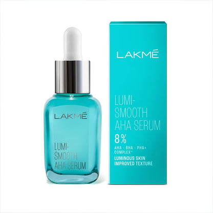 Lakme Lumi Smooth Serum: 8% AHA BHA PHA Complex for Luminous, Even Skin Texture