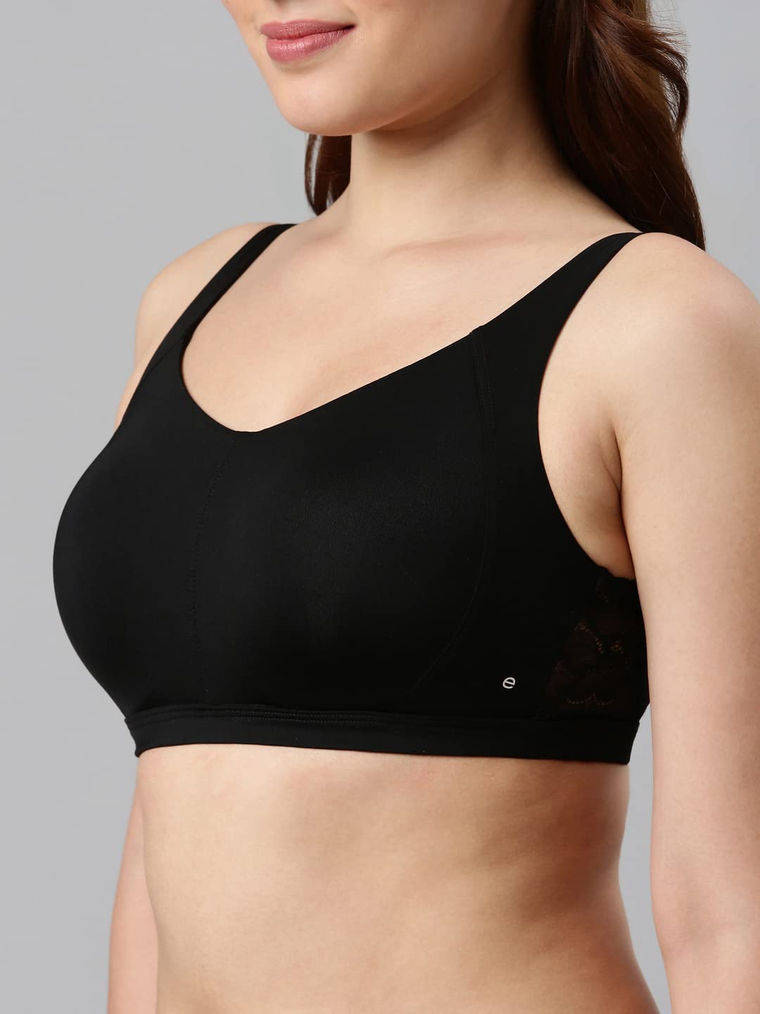 Enamor Women's Nylon Blend Side Shaper Padded Wirefree Full-Coverage Bralette