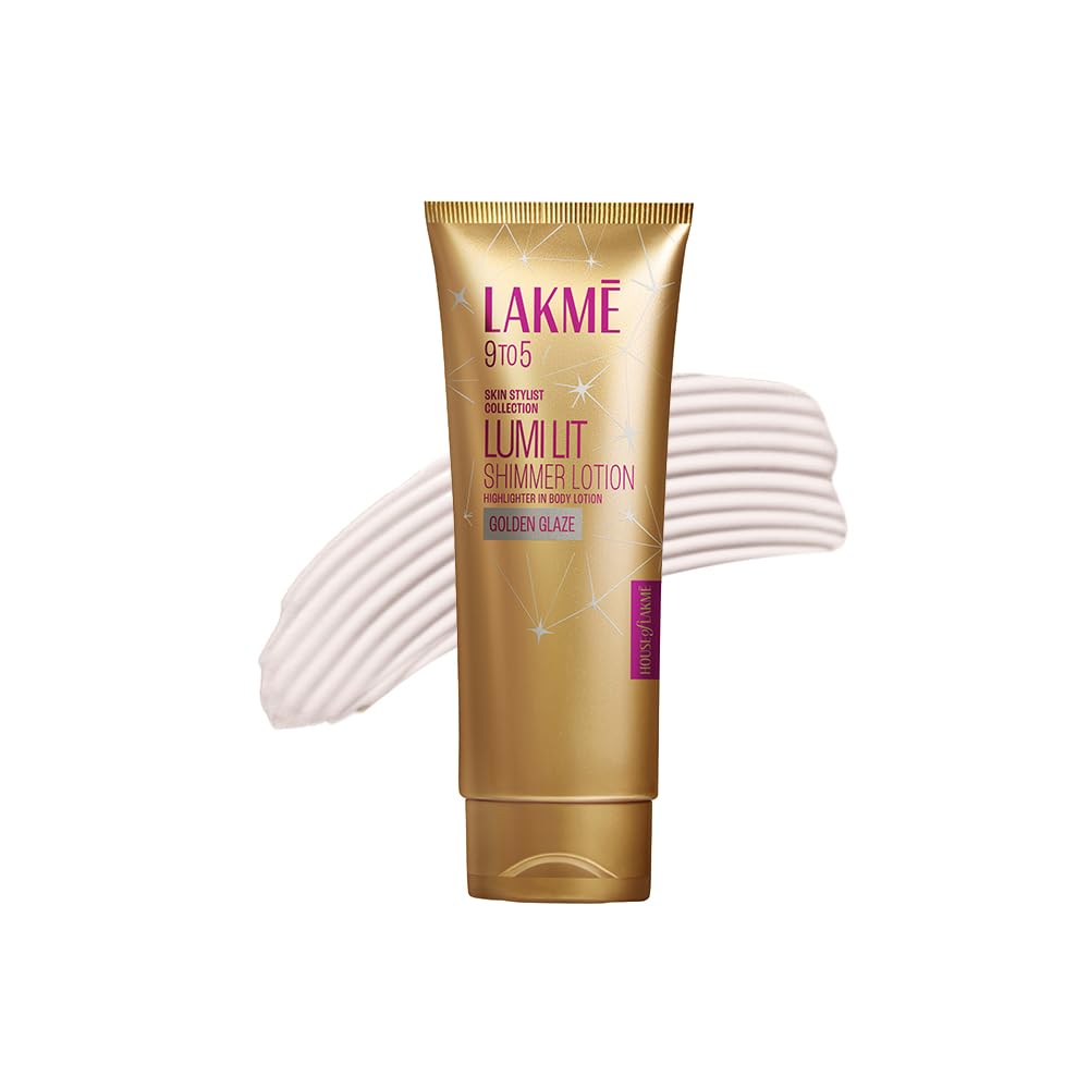 Lakme Lumi Lit Gold Shimmer Body Lotion, Hyaluronic Acid for Radiant Glow