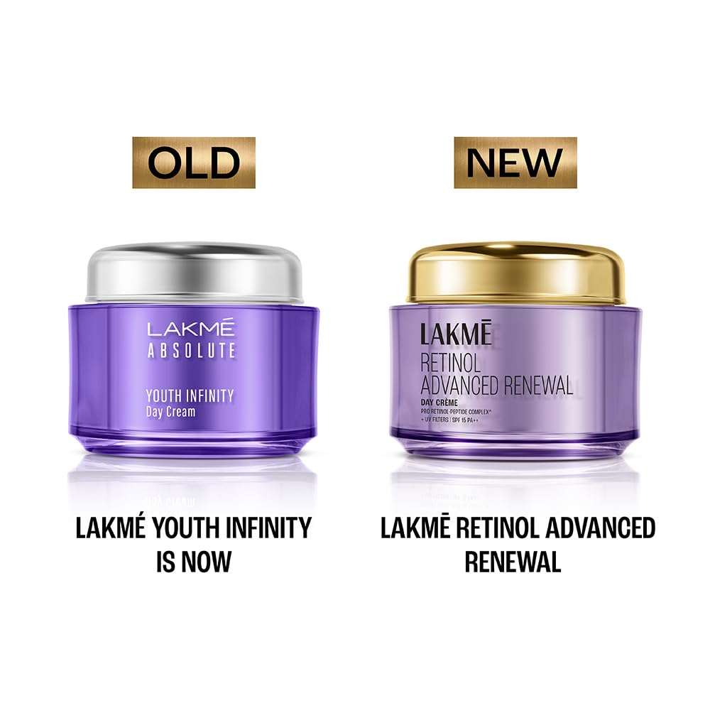 Lakme Retinol Advanced Renewal Day Creme: Pro-Retinol Peptide Complex SPF 15 PA++