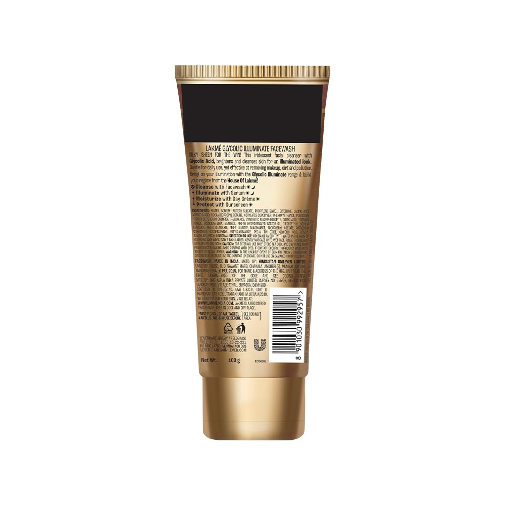 Lakmé Glycolic Illuminate Face Wash with Glycolic Acid for Glowing Skin