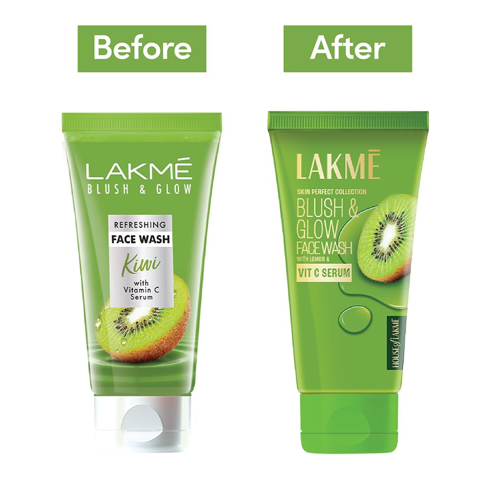 Lakmé Blush & Glow Kiwi Face Wash with Vitamin C Serum 100g