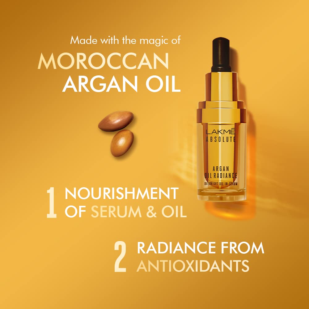 Lakme Absolute Argan Oil Radiance Overnight Serum for Glowing Skin 15ml