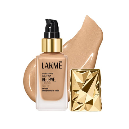 Lakme Be-Jewel Luminous Skin Tint: 24HR Lasting, Light-Reflecting Glow, Warm Beige