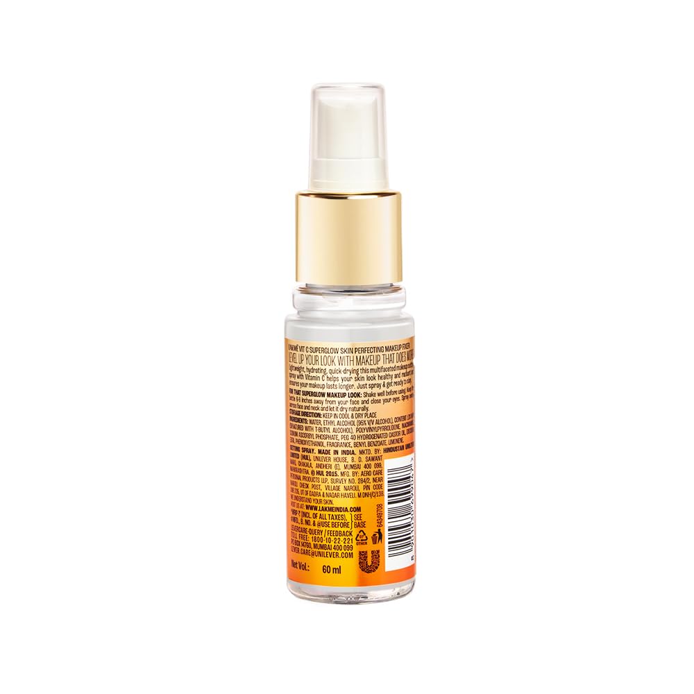 Lakme Vitamin C Superglow Skin Perfecting Makeup Fixer 60ml for Radiant Skin