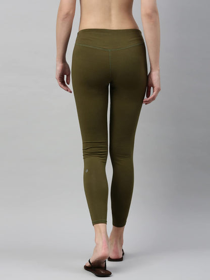 Enamor Mid Rise Ankle Length Yoga Legging - Slim Fit, Soft Breathable Stretch Cotton