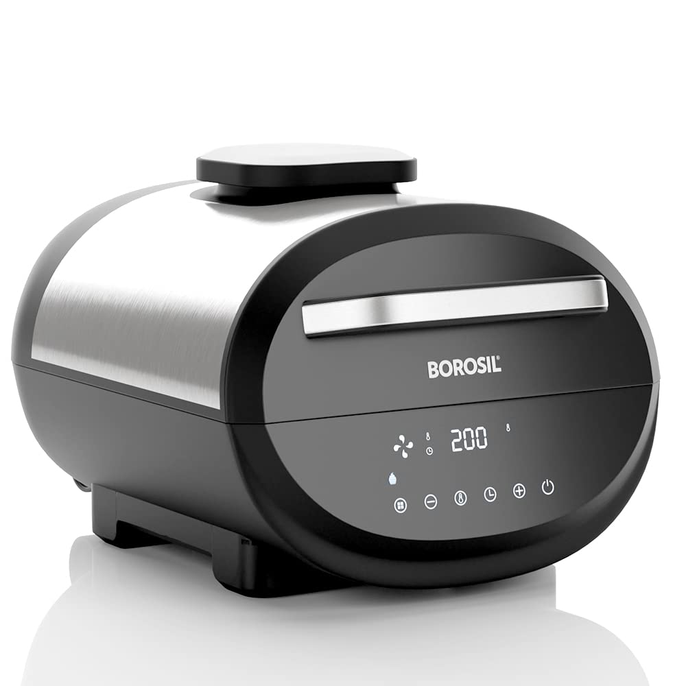Borosil 6.1L Digital Air Fryer with QuickFry Technology, 4-in-1, Black