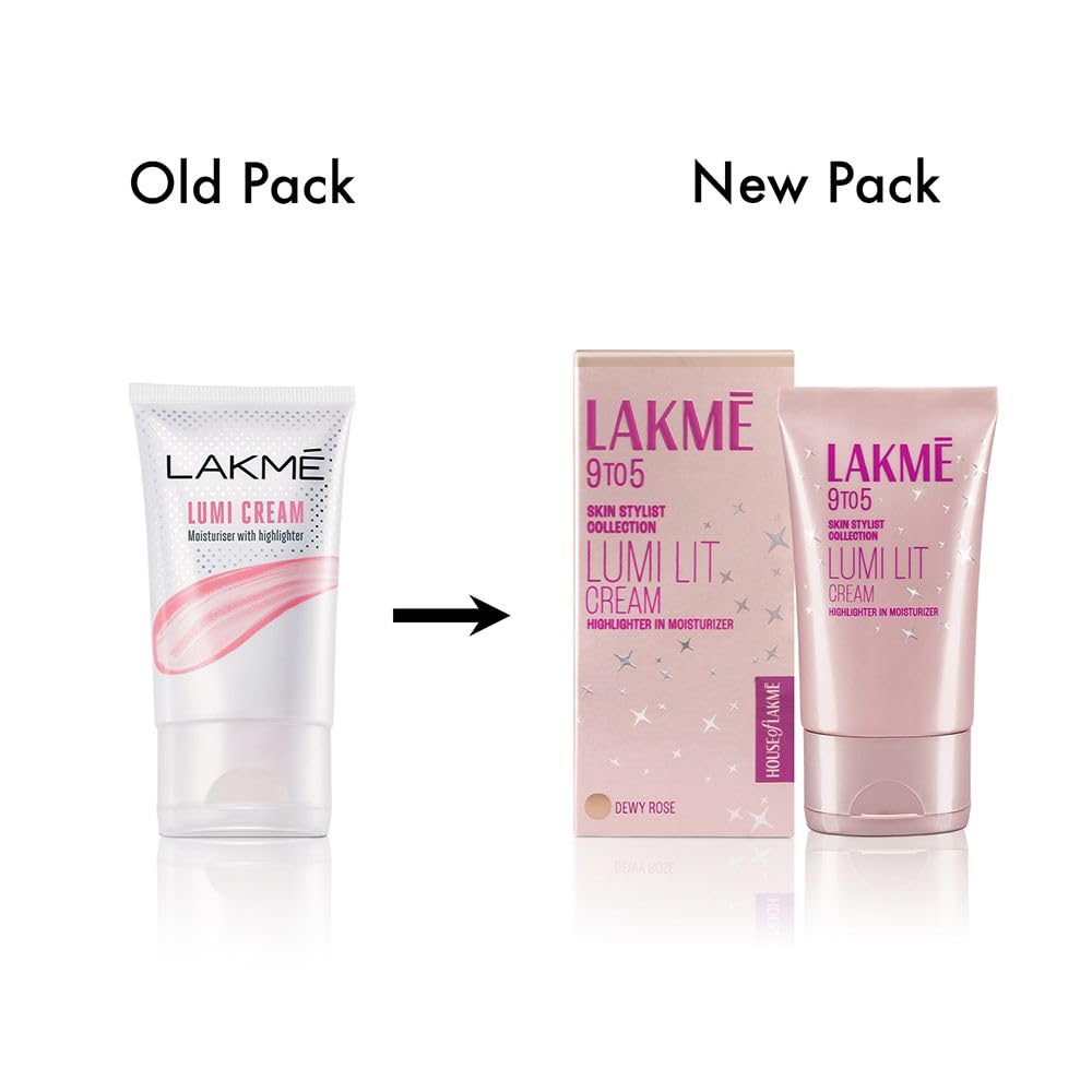 Lakme Lumi Skin Dewy Rose Tinted Moisturizer Cream for Instant 3D Glow, 30g