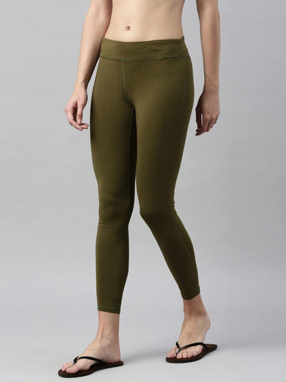 Enamor Mid Rise Ankle Length Yoga Legging - Slim Fit, Soft Breathable Stretch Cotton