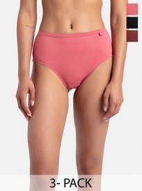 Jockey Women's 3-Pack High Coverage Super Combed Cotton StayFresh Hipster Briefs
