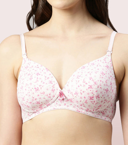 Enamor Vanish Curve Neckline Padded Wirefree High-Coverage T-Shirt Bra for Women