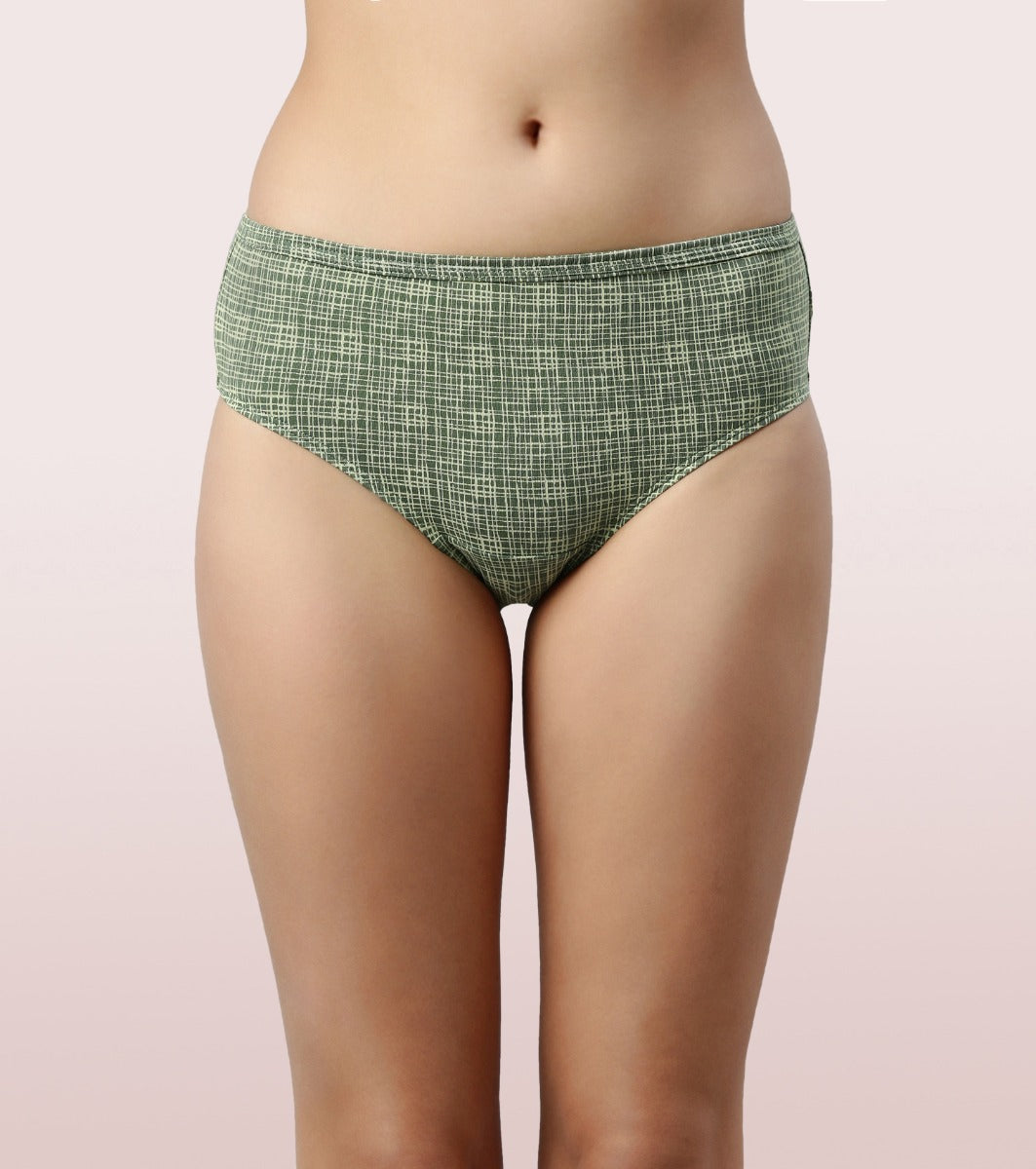 Enamor Chic Cotton Mid-Waist Hipster Panty 3-Pack with Antimicrobial Stain Release