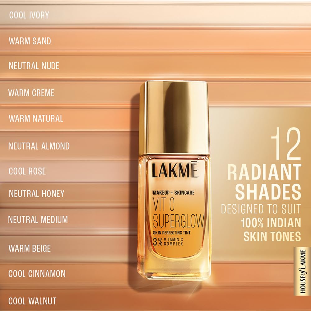 Lakme Vitamin C Superglow Skin Perfecting Tint: Hydrating, Brightening, Air-Light Formula