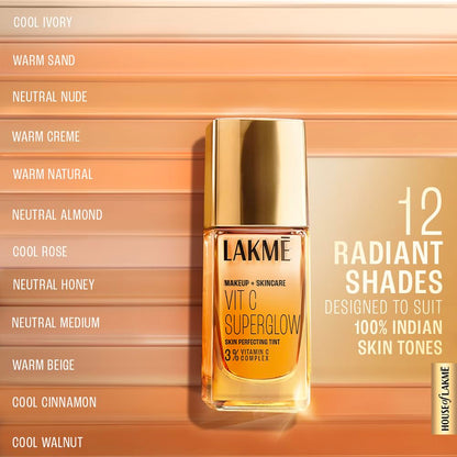 Lakme Vitamin C Superglow Skin Perfecting Tint: Hydrating, Brightening, Air-Light Formula