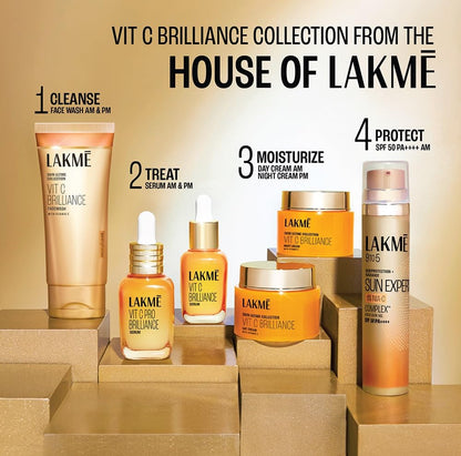 Lakmé Vitamin C Brilliance Facewash with Exfoliating Microcrystalline Beads 100g