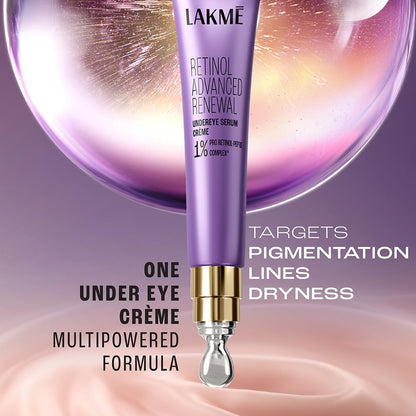 Lakme Retinol Advanced Renewal Under Eye Crème: Brighten, Tighten, Reduce Fine Lines